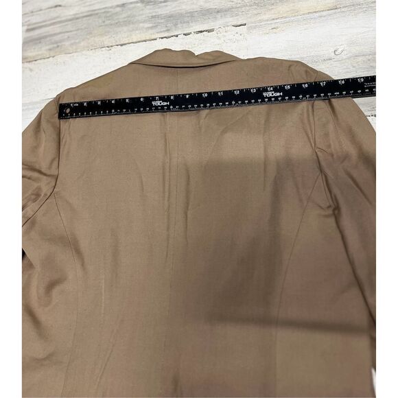 Christian Dior Blazer Women's 12 Tan Coat Jacket Notched Collar - Picture 8 of 11